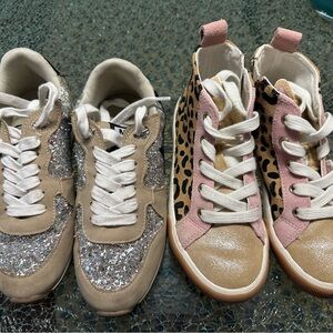 Glitter and Leopard Kids Sneakers size 13